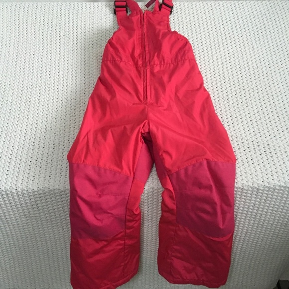 LAND'S END PINK SKI/SNOWBOARD BIBS SIZE 5 - Picture 1 of 4